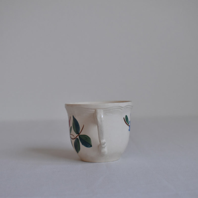 Vintage Digoin & Sarreguemines Cup - Fleur A Scalloped Rim