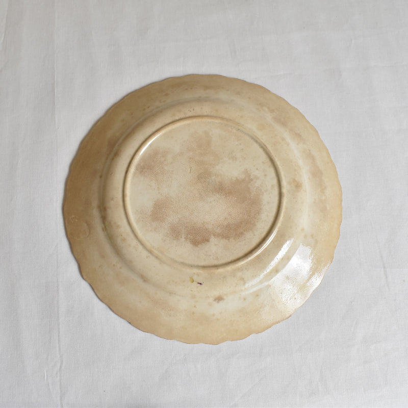 Antique Dessert Plate, Flower (Unidentified Kiln)