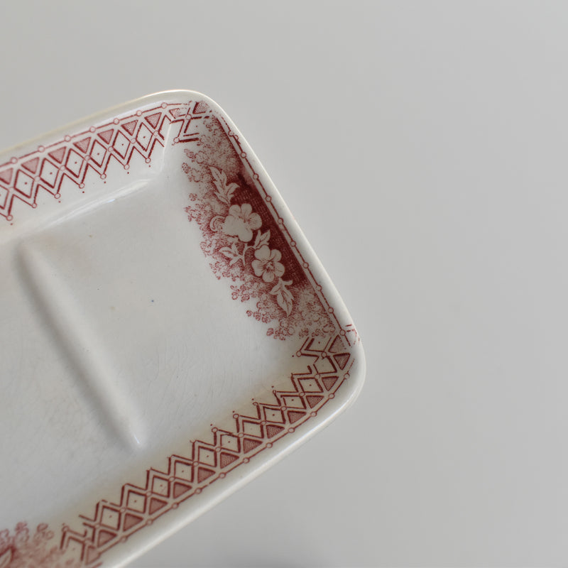 Antique Soap Dish, Sarreguemines Jardiniére (Red)