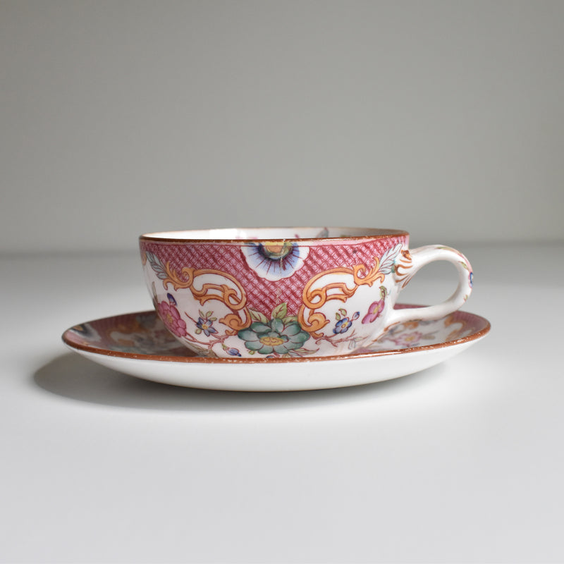 Antique Teacup & Saucer Sarreguemines Minton 216 B
