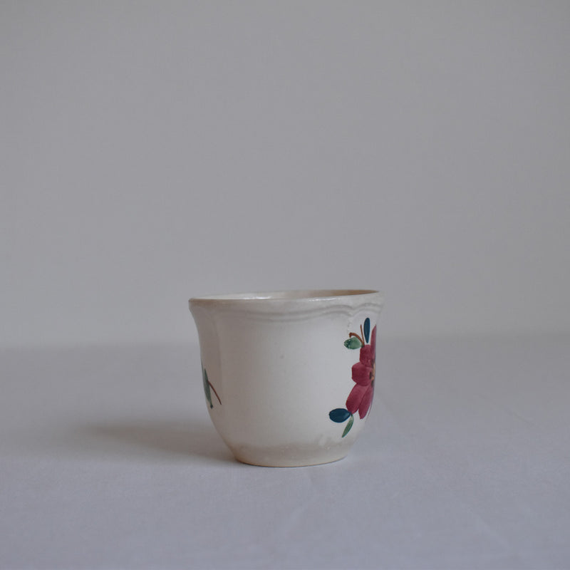 Vintage cup, Digoin & Sarreguemines, Fleur rim, Fleur B