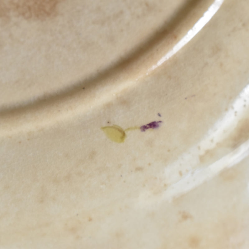 Antique Dessert Plate, Flower (Unidentified Kiln)