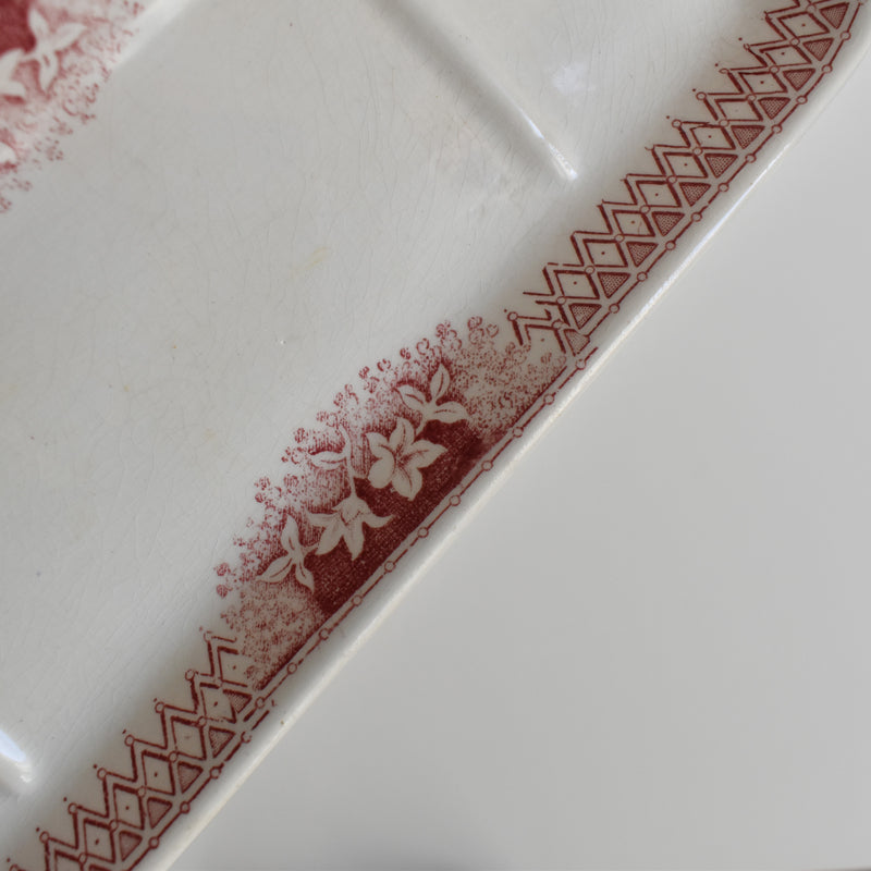Antique Soap Dish, Sarreguemines Jardiniére (Red)