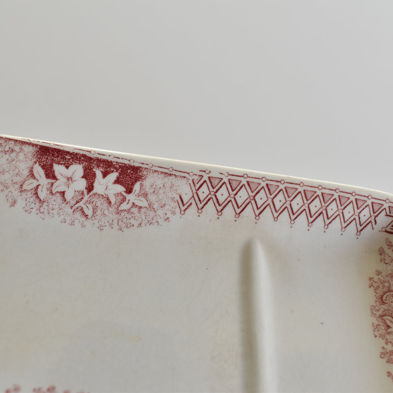 Antique Soap Dish, Sarreguemines Jardiniére (Red)