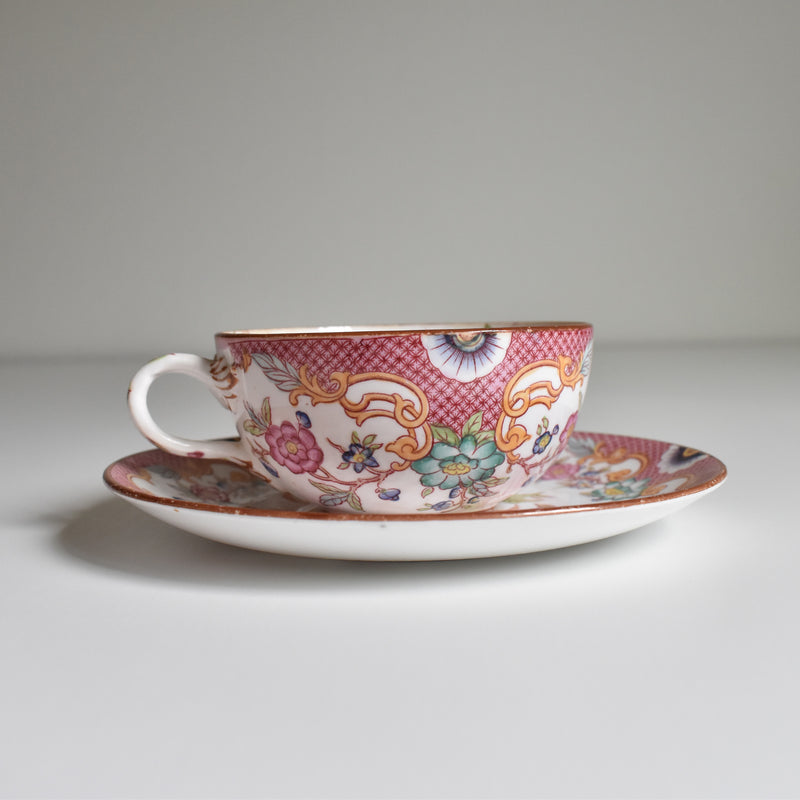 Antique Teacup & Saucer Sarreguemines Minton 216 B
