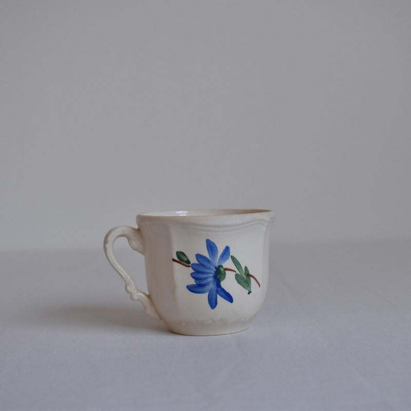Vintage cup, Digoin & Sarreguemines, Fleur rim, Fleur B