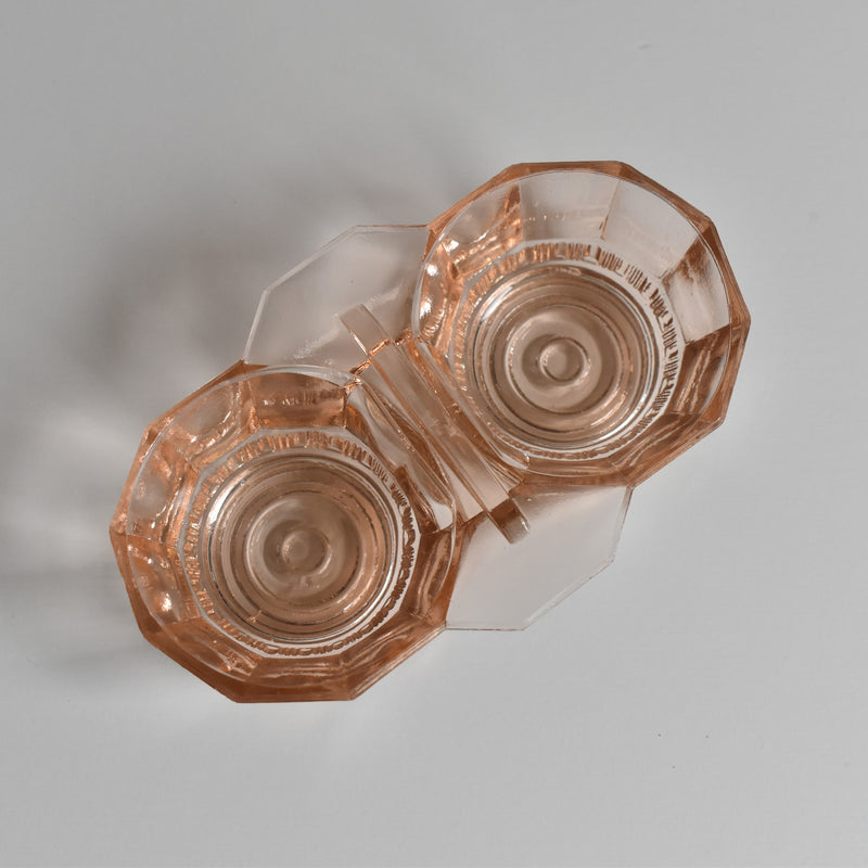 Vintage Glass Salt & Pepper Shakers, Pink