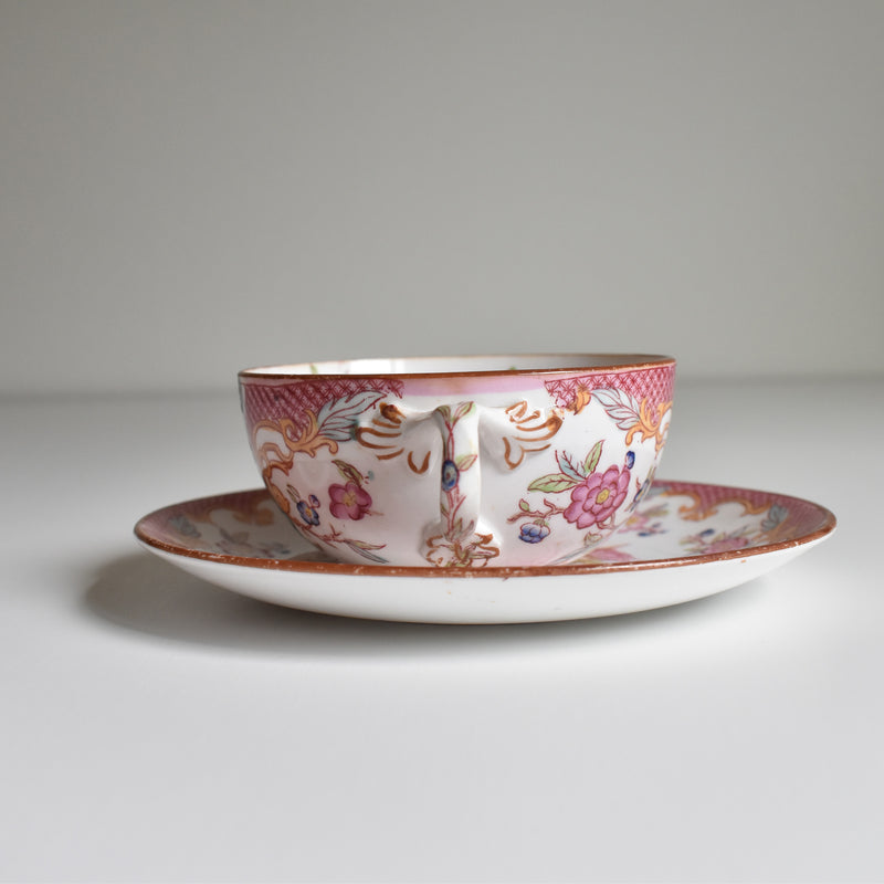 Antique Teacup & Saucer Sarreguemines Minton 216 B