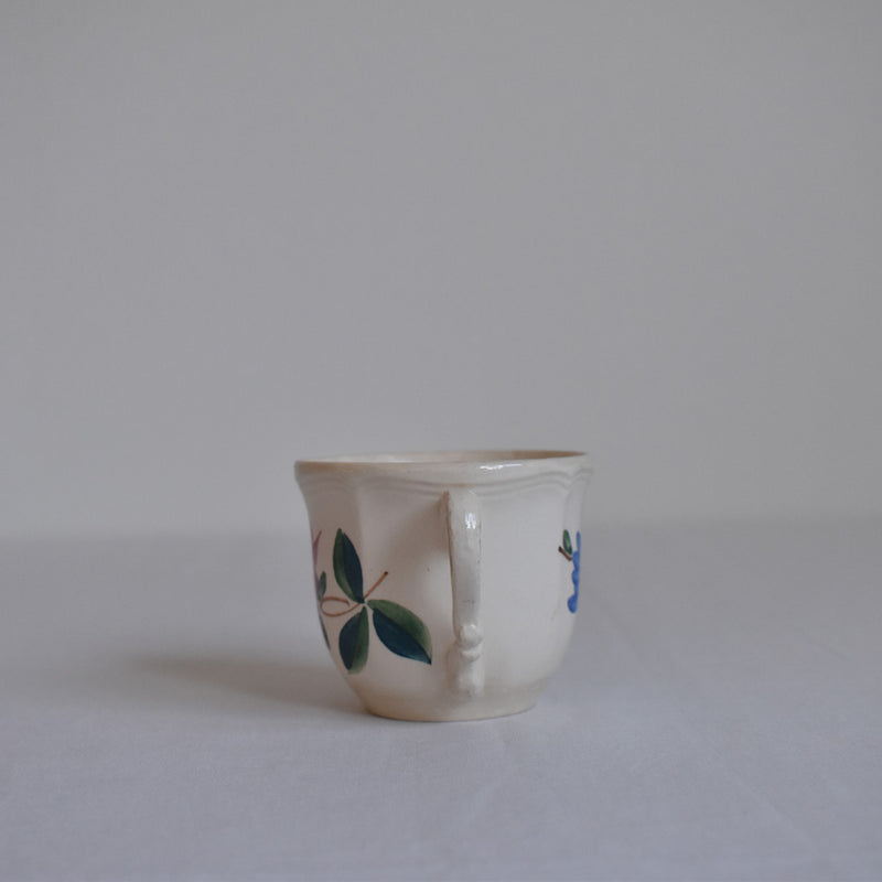 Vintage cup, Digoin & Sarreguemines, Fleur rim, Fleur B