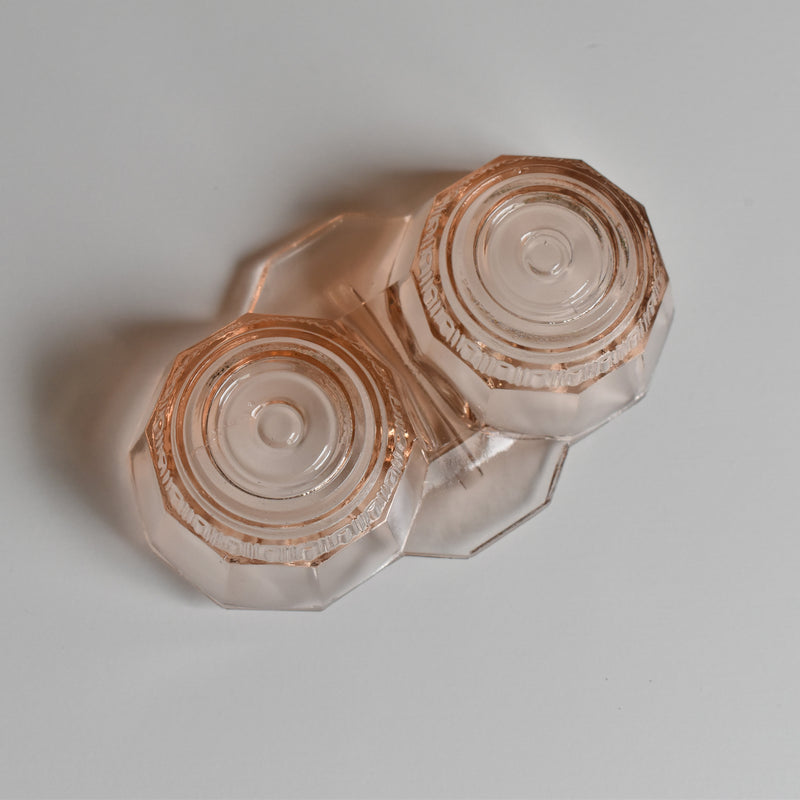 Vintage Glass Salt & Pepper Shakers, Pink