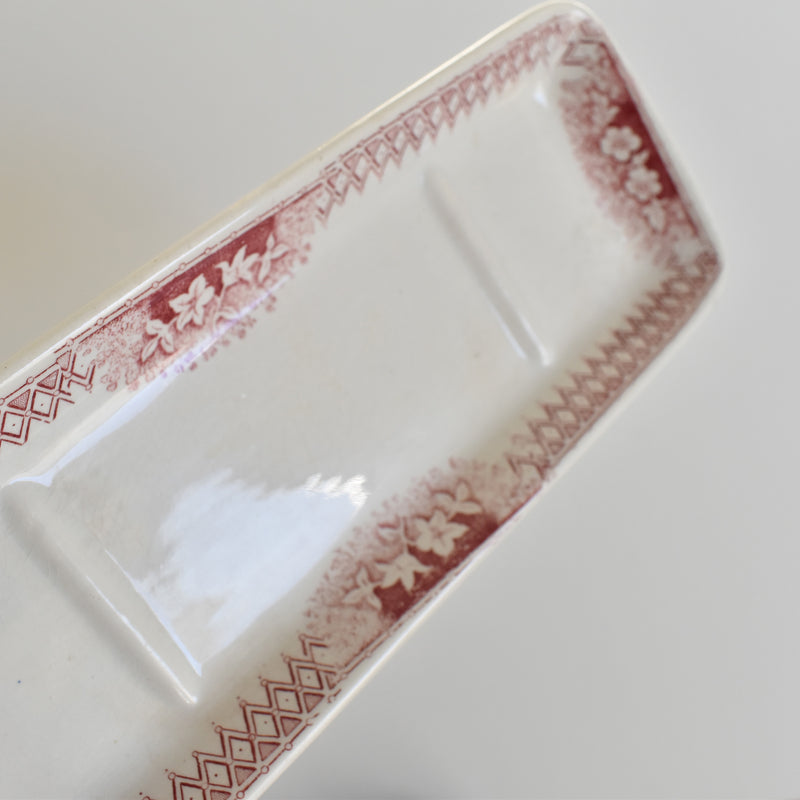 Antique Soap Dish, Sarreguemines Jardiniére (Red)