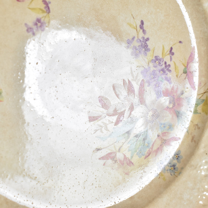 Antique Dessert Plate, Flower (Unidentified Kiln)