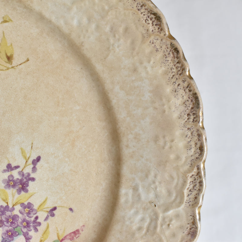Antique Dessert Plate, Flower (Unidentified Kiln)