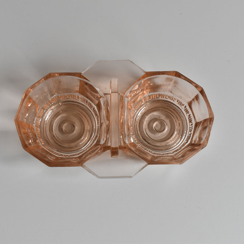 Vintage Glass Salt & Pepper Shakers, Pink