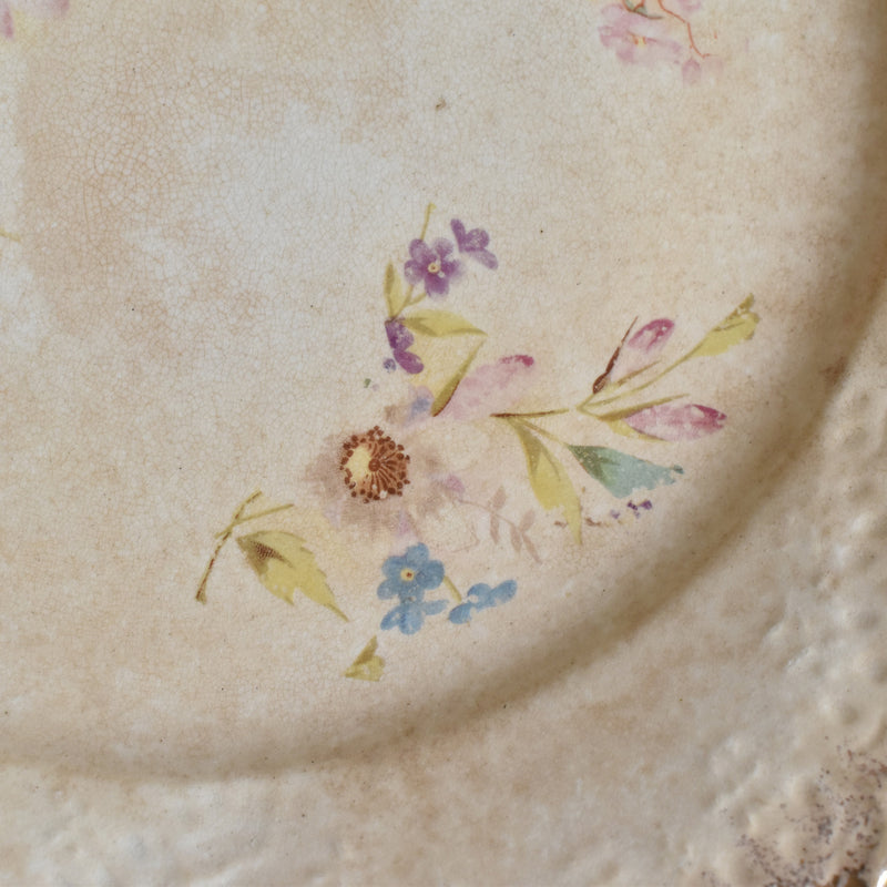 Antique Dessert Plate, Flower (Unidentified Kiln)