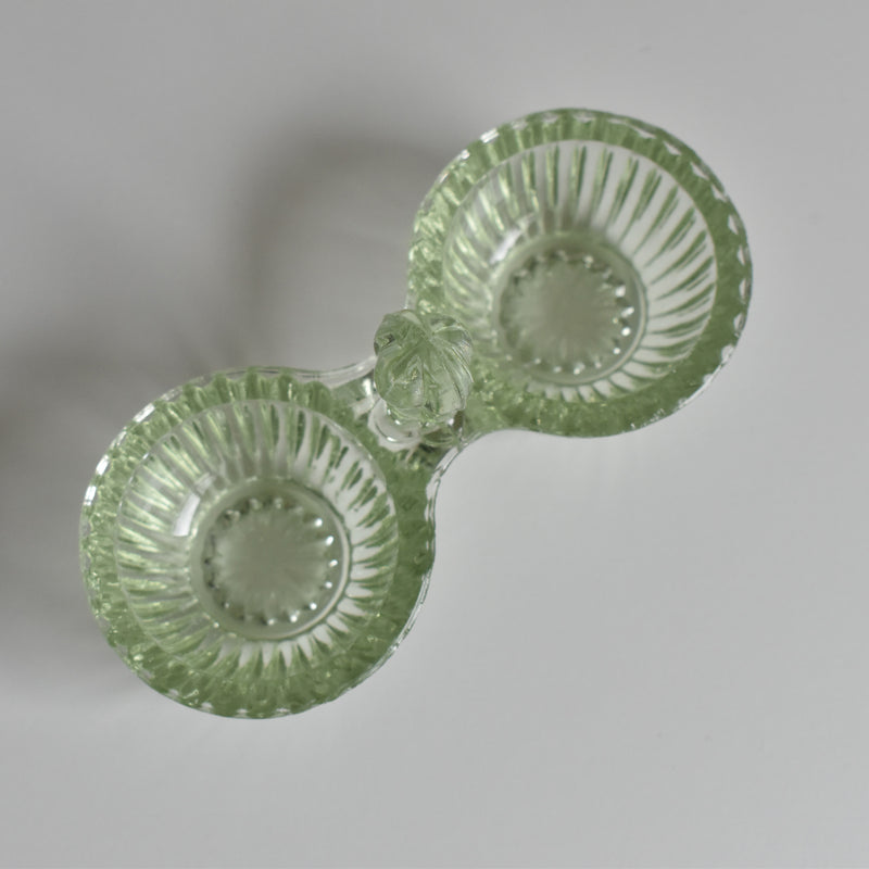 Vintage Glass Salt & Pepper Shakers - Light Green
