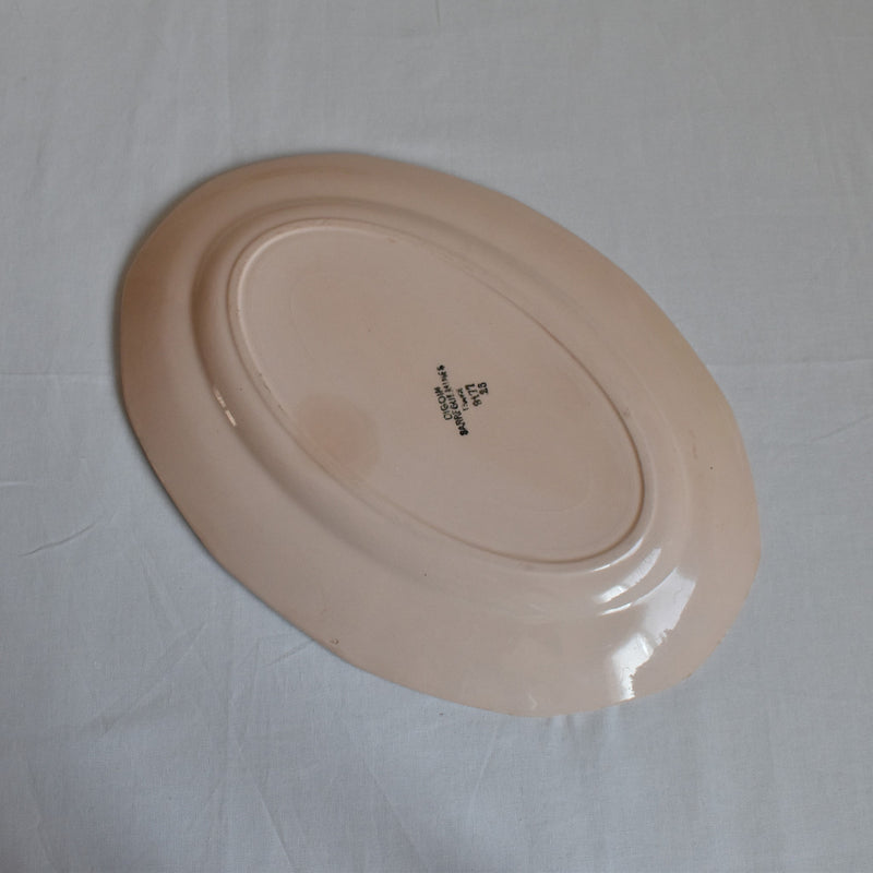 Vintage Oval Plate Digoin & Sarreguemines Pink