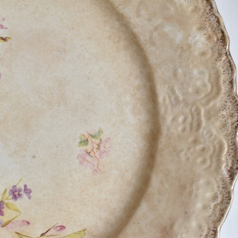 Antique Dessert Plate, Flower (Unidentified Kiln)