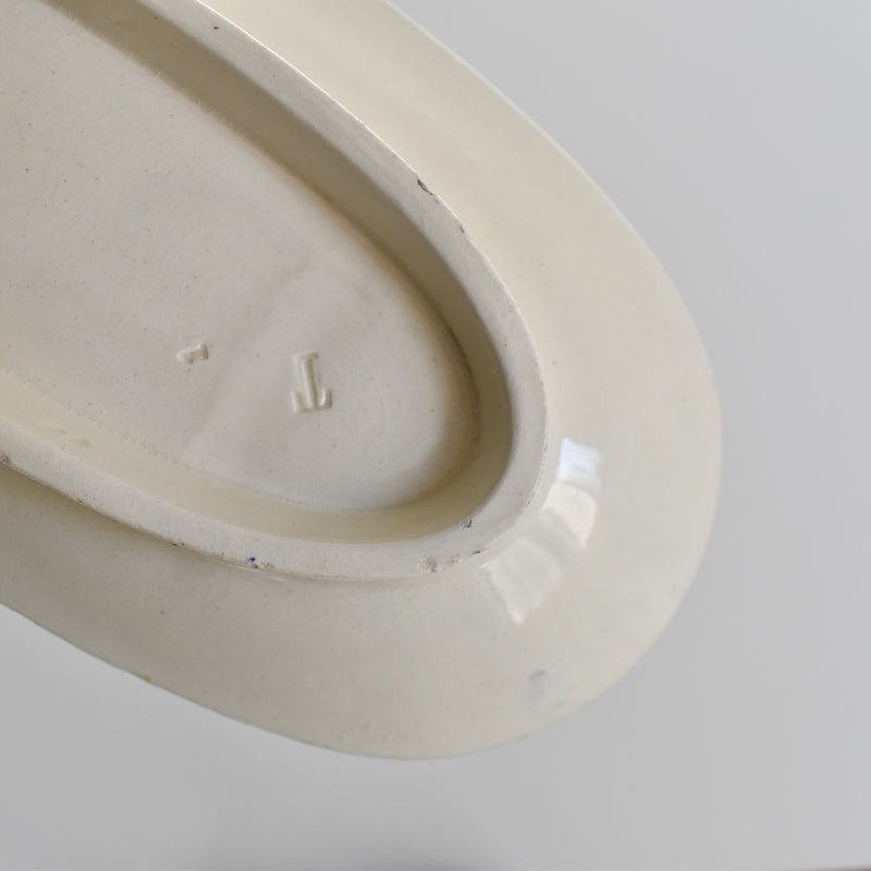 Antique Soap Dish Creil Montereau Palmier