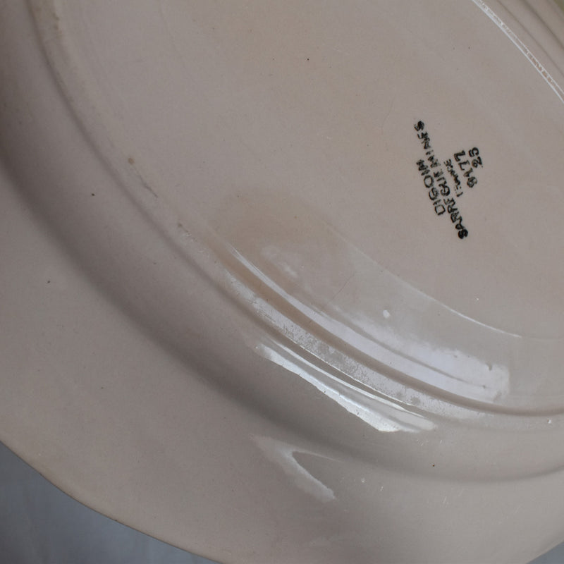 Vintage Oval Plate Digoin & Sarreguemines Pink