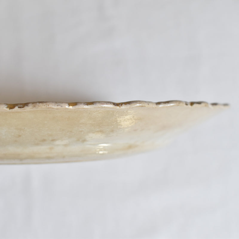 Antique Dessert Plate, Flower (Unidentified Kiln)