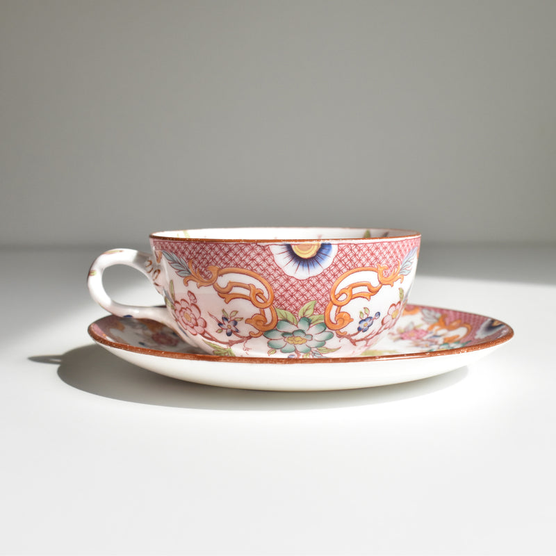 Antique teacup and saucer, Sarreguemines Minton 216 A