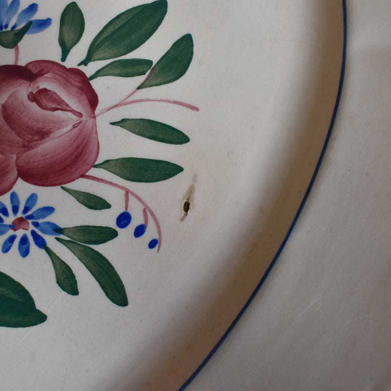 Vintage Oval Plate Digoin & Sarreguemines Pink