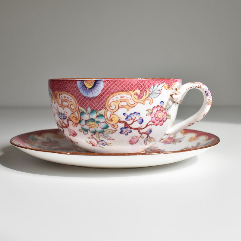 Antique Chocolate Cup & Saucer Sarreguemines Minton 216