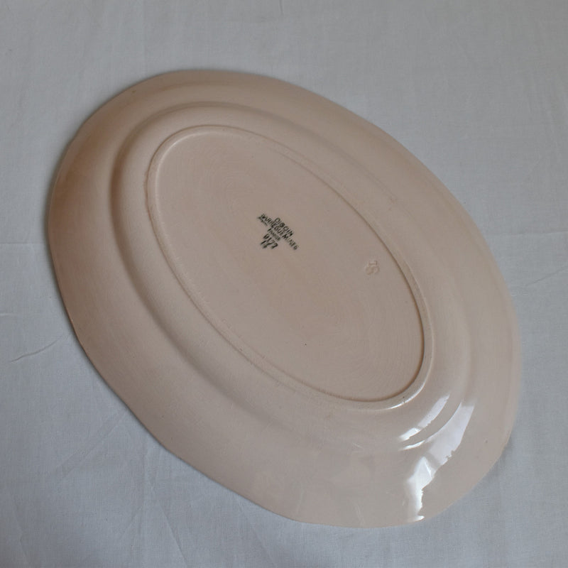 Vintage Oval Platter, Digoin & Sarreguemines, Pink