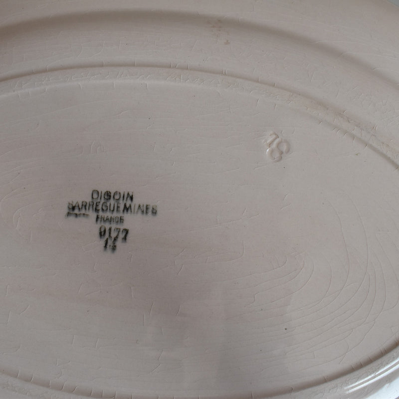 Vintage Oval Platter, Digoin & Sarreguemines, Pink