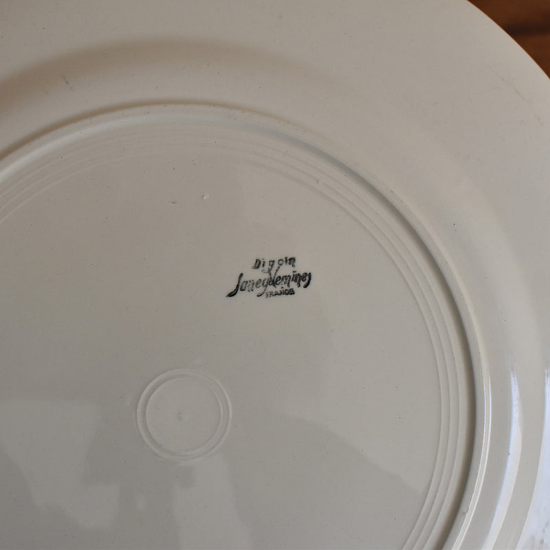 Antique Digoin & Sarreguemines Petal-Edged Platter