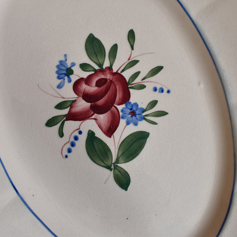 Vintage Oval Platter, Digoin & Sarreguemines, Pink