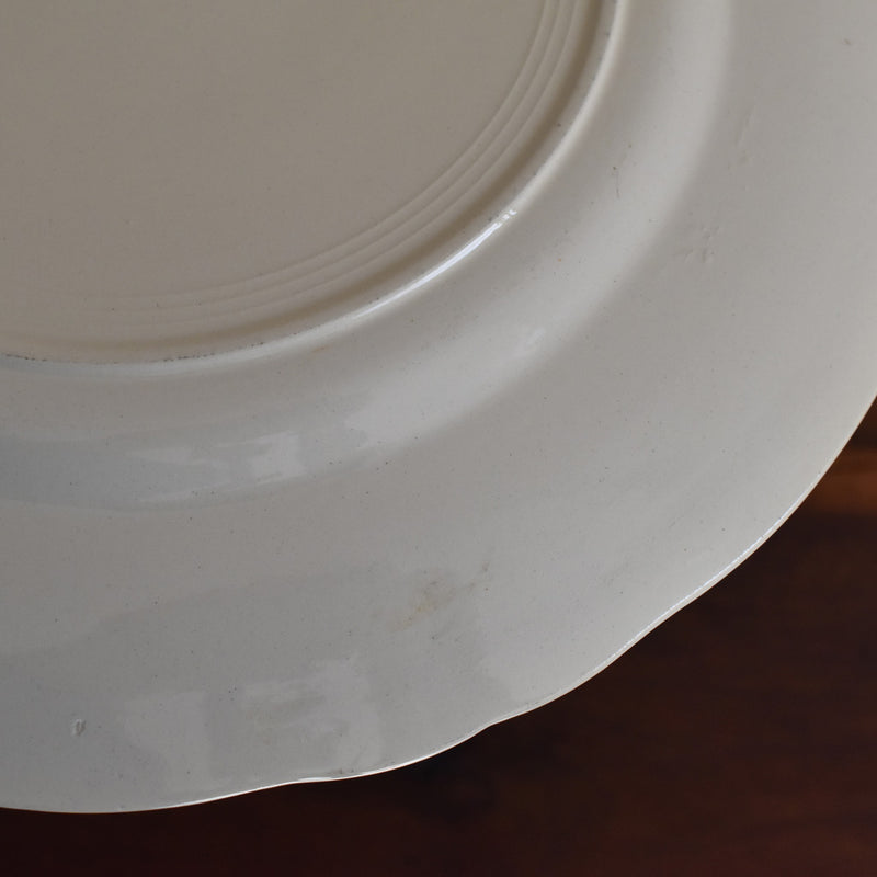 Antique Digoin & Sarreguemines Petal-Edged Platter