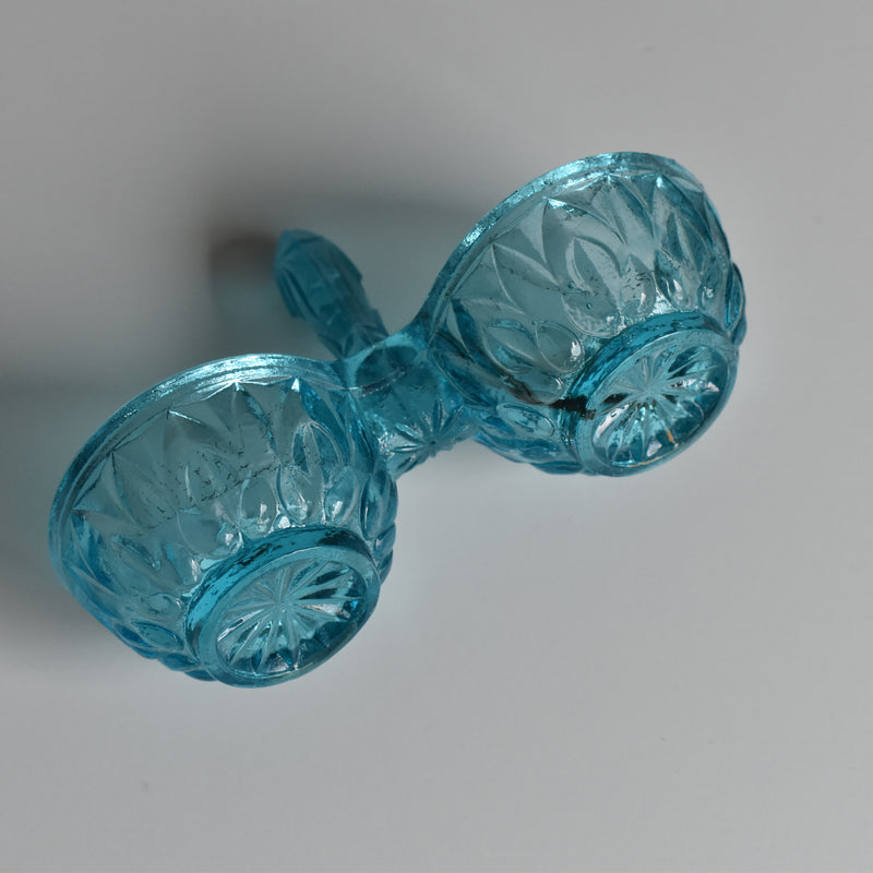 Vintage Glass Salt & Pepper Shakers - Blue
