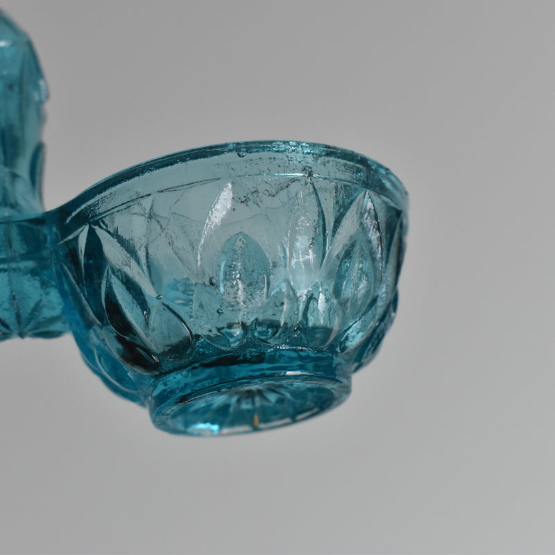 Vintage Glass Salt & Pepper Shakers - Blue