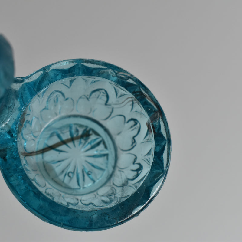 Vintage Glass Salt & Pepper Shakers - Blue