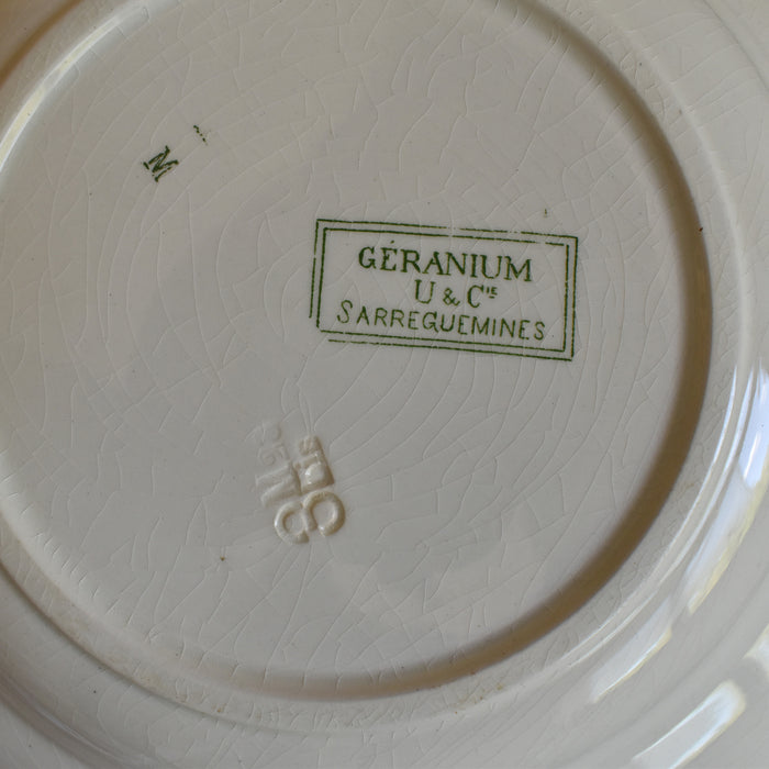 アンティーク深皿 U&C サルグミンヌ Geranium L