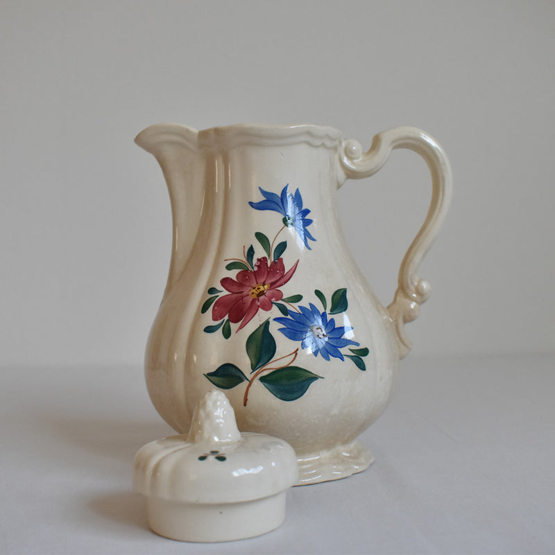 Vintage Coffee Pot - Digoin & Sarreguemines - Fleur Rim - Fleur