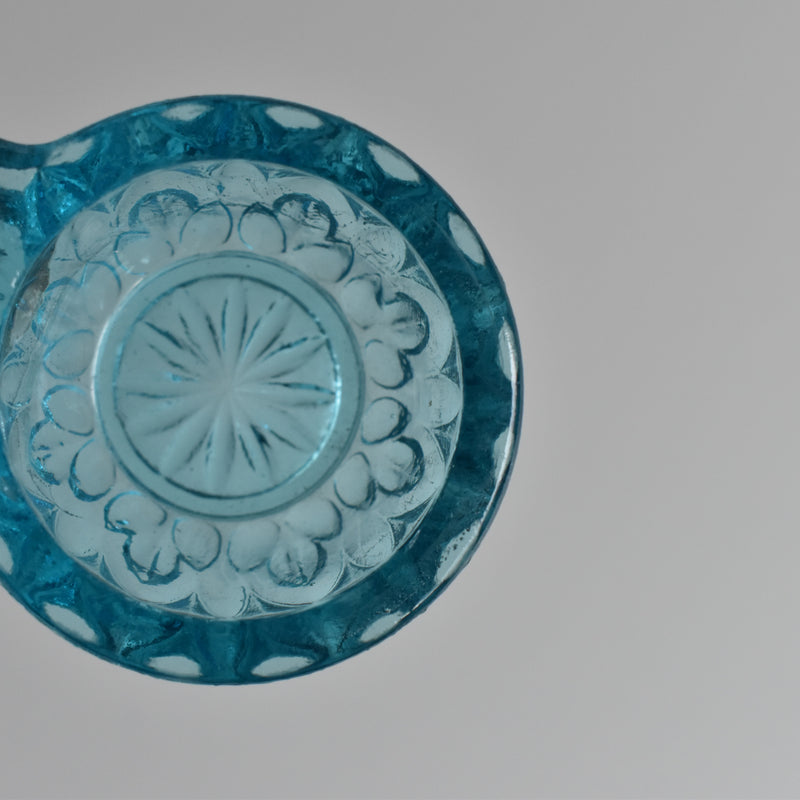 Vintage Glass Salt & Pepper Shakers - Blue