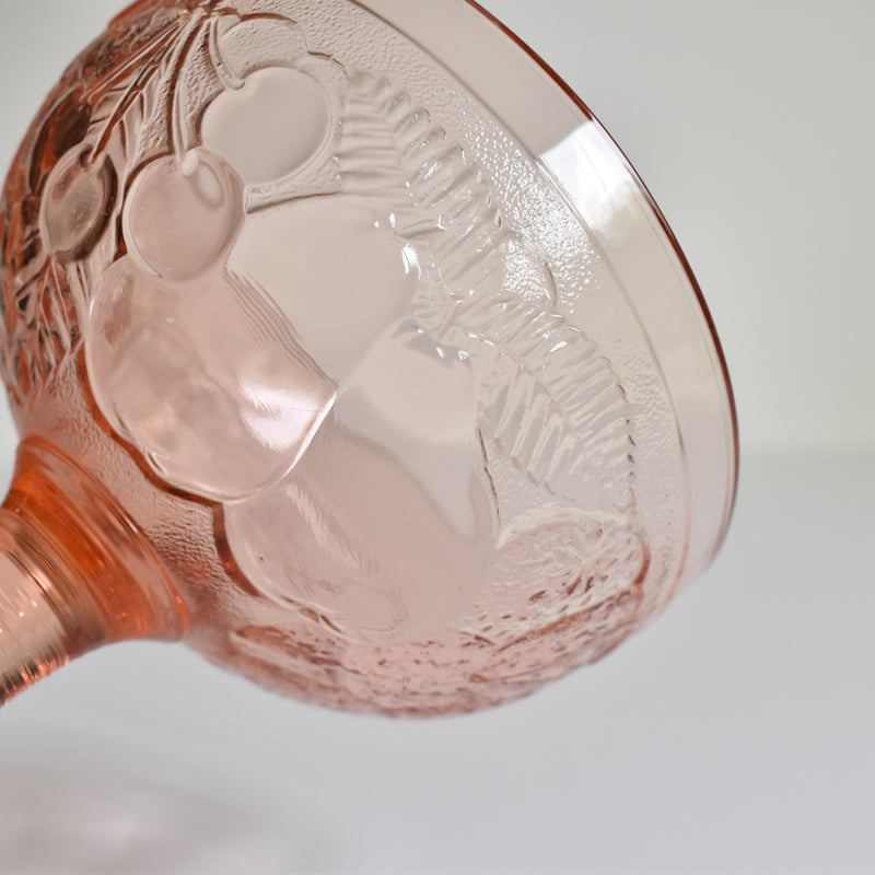 Vintage Ice Cream Cup Fruits Pink
