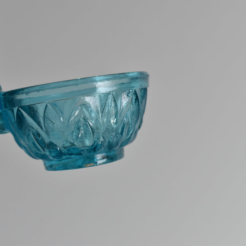 Vintage Glass Salt & Pepper Shakers - Blue