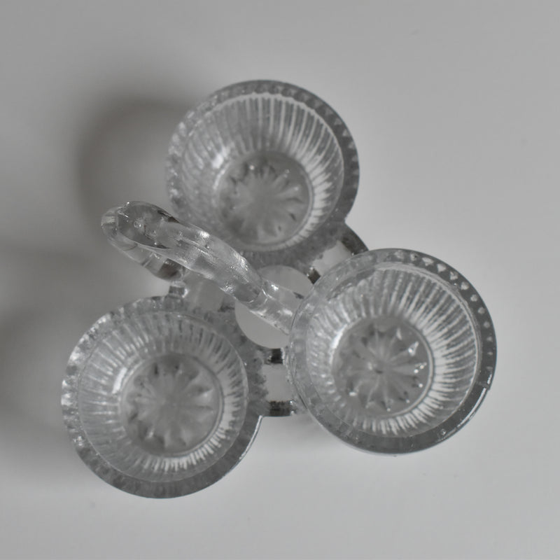 Vintage Glass Salt & Pepper Triple