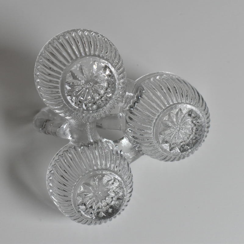 Vintage Glass Salt & Pepper Triple