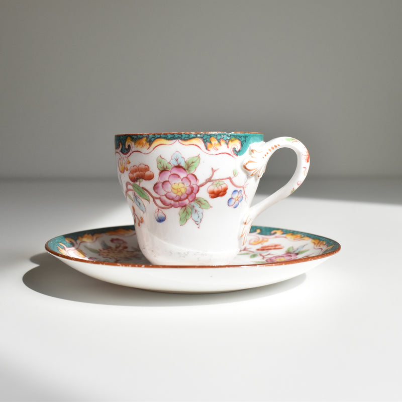 Antique Coffee Cup & Saucer Sarreguemines Minton 248 B