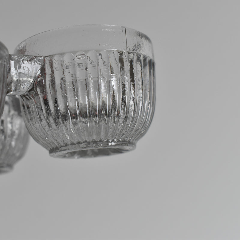 Vintage Glass Salt & Pepper Triple