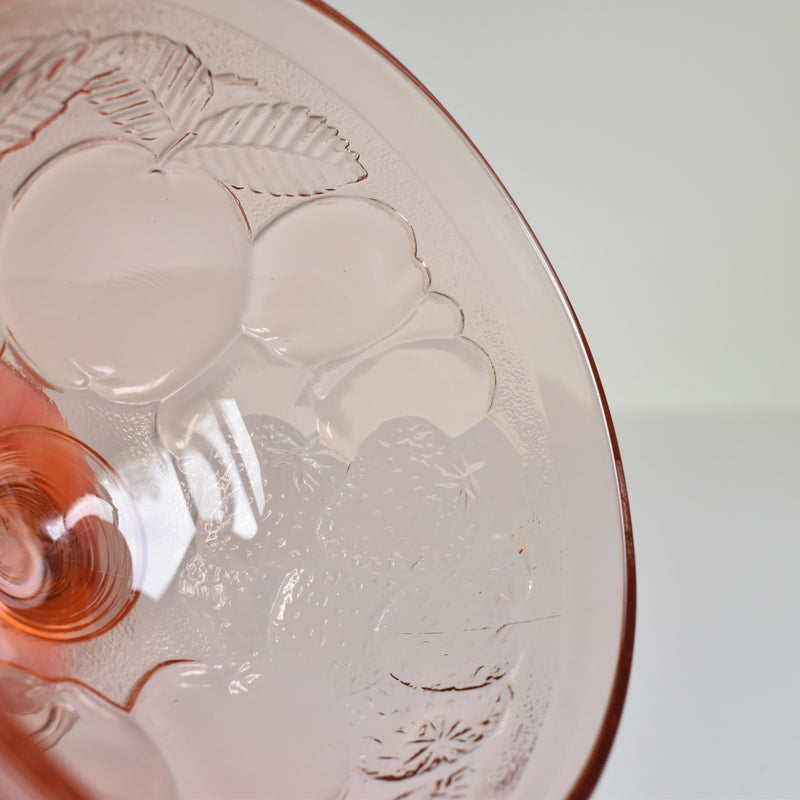 Vintage Ice Cream Cup Fruits Pink