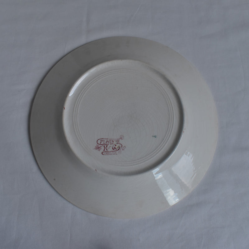 Antique Plate K&G Luneville Platane Z1