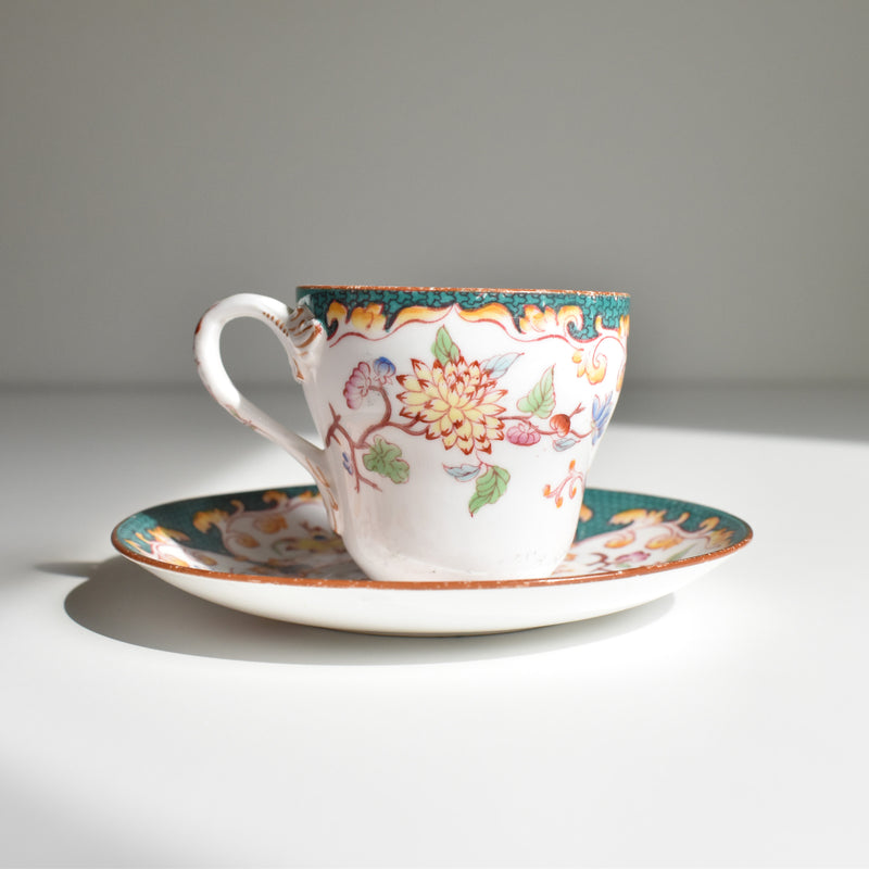 Antique Coffee Cup & Saucer Sarreguemines Minton 248 B