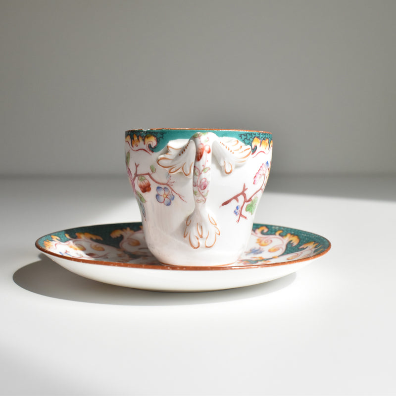 Antique Coffee Cup & Saucer Sarreguemines Minton 248 B