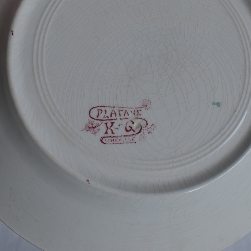 Antique Plate K&G Luneville Platane Z1